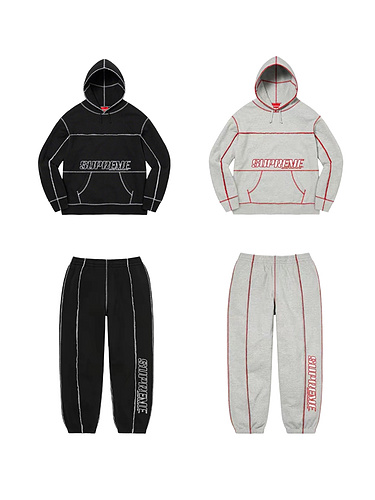 Supreme Drill Coverstitch hoodie and pants tracksuit 