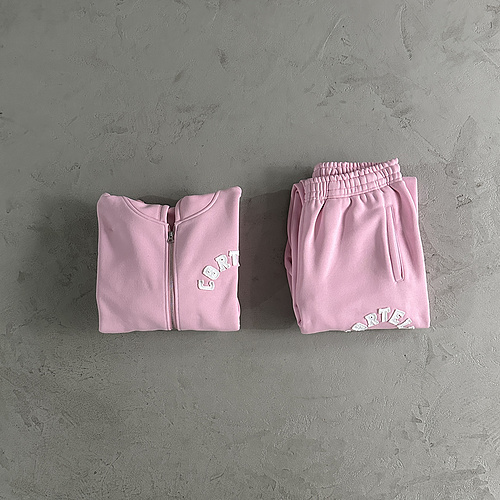 408¥college arch open hem set 