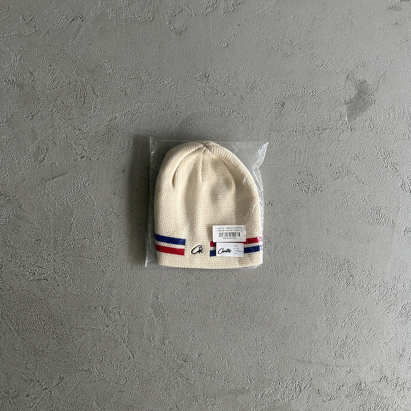 55¥ knit stripe beanie -off white | Yupoo - Image 3