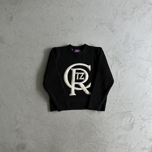 185¥st knit sweater -black 