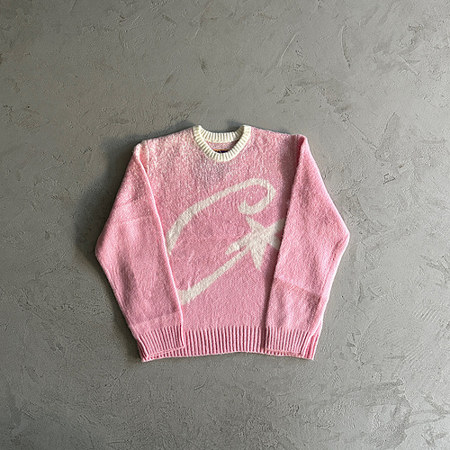 185¥ c star mohairknit sweater -pink 