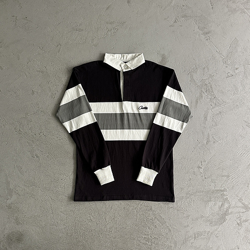 175¥ RUGBY SHIRT-black and white 