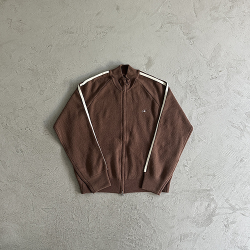 238¥ Knit zip up fleece-brown 