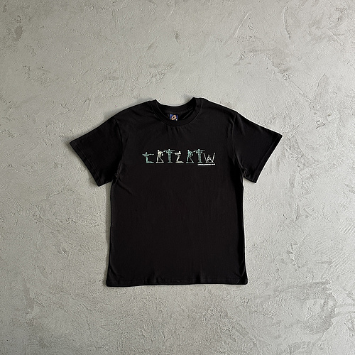 78¥Army alphabet tee-BLACK 