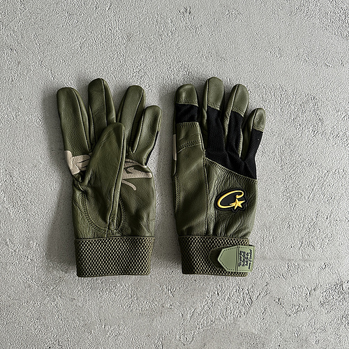 115¥ (Genuine cowhide) green leather gloves 