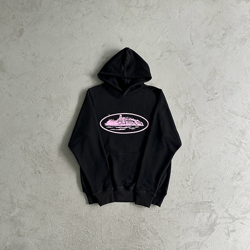 205¥ Black/pink Alcatraz logo hoodie 