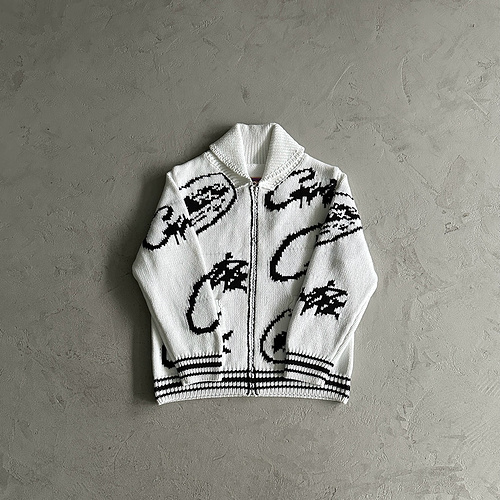 265¥heavy knit jacquard sweater 