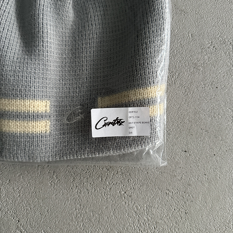 55¥ knit stripe beanie -gray | Yupoo - Image 4
