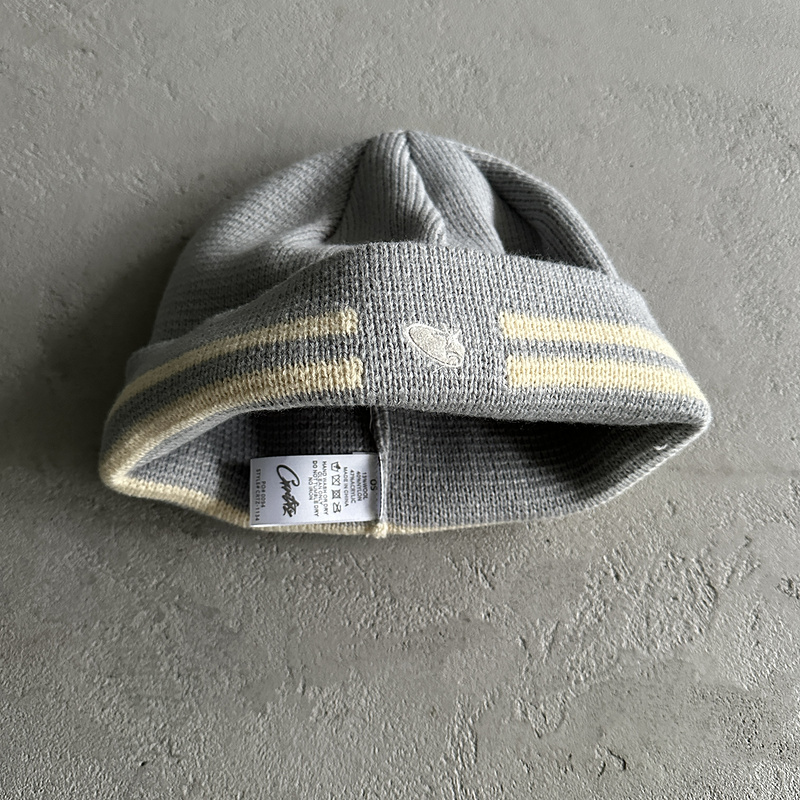 55¥ knit stripe beanie -gray | Yupoo - Image 7
