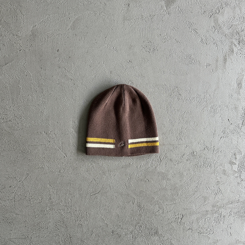 55¥ knit stripe beanie -brown | Yupoo - Image 5