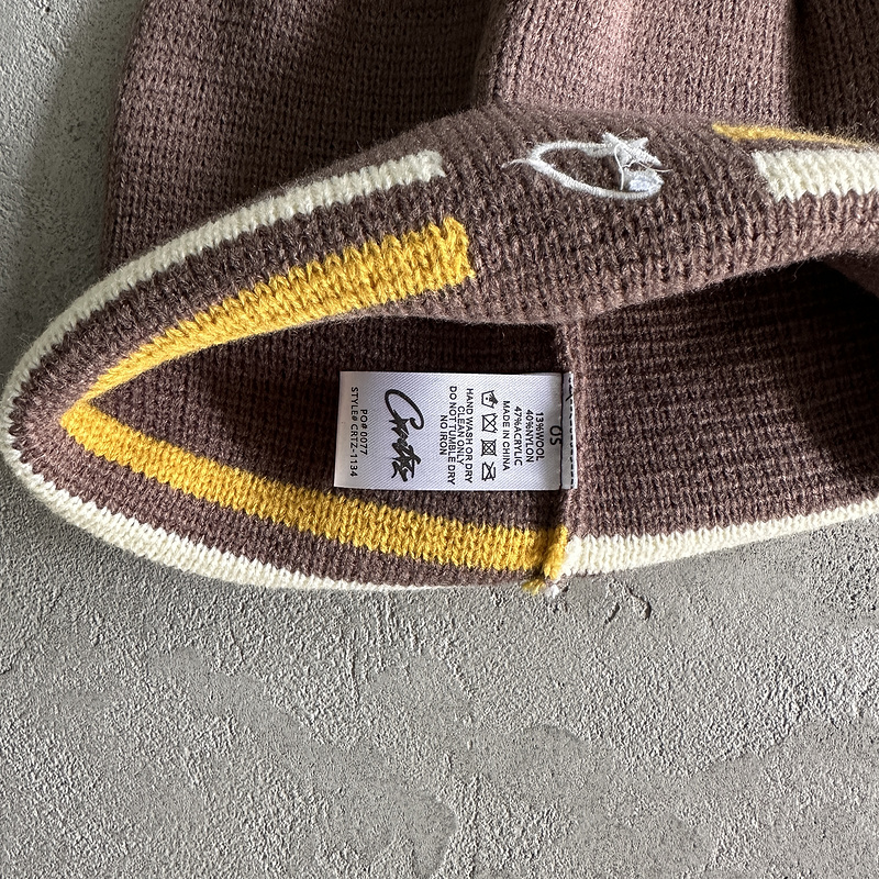 55¥ knit stripe beanie -brown | Yupoo - Image 9