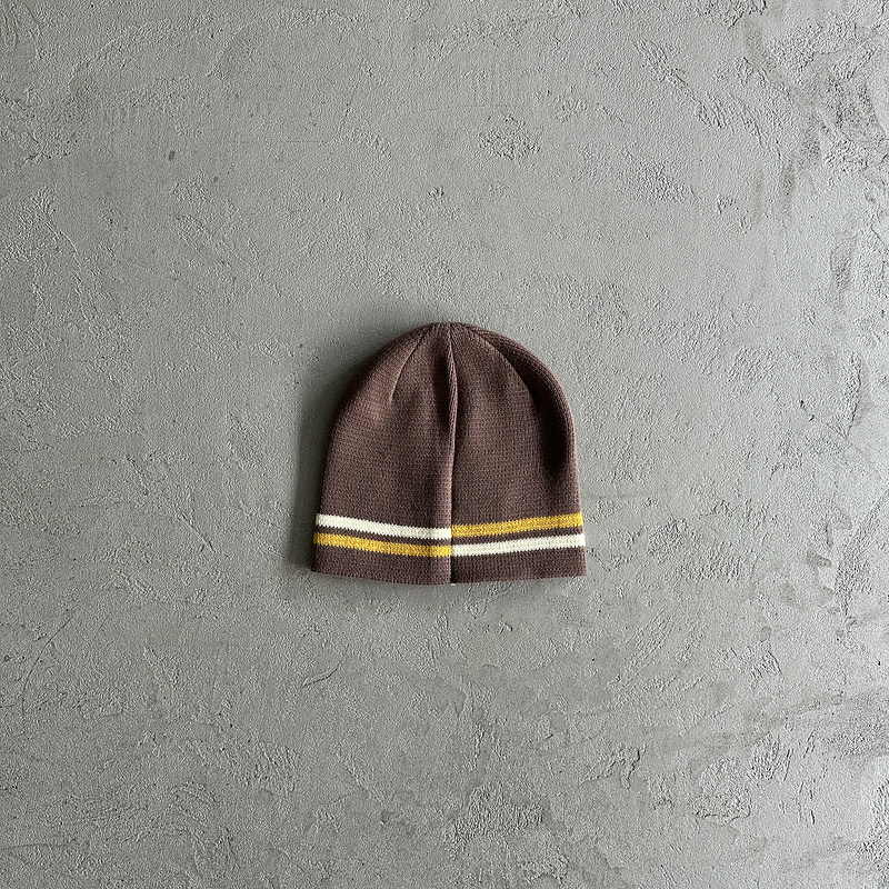 55¥ knit stripe beanie -brown | Yupoo - Image 10