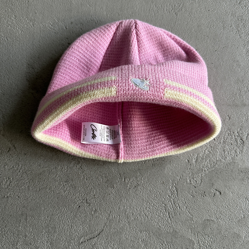 55¥ knit stripe beanie -pink | Yupoo - Image 7