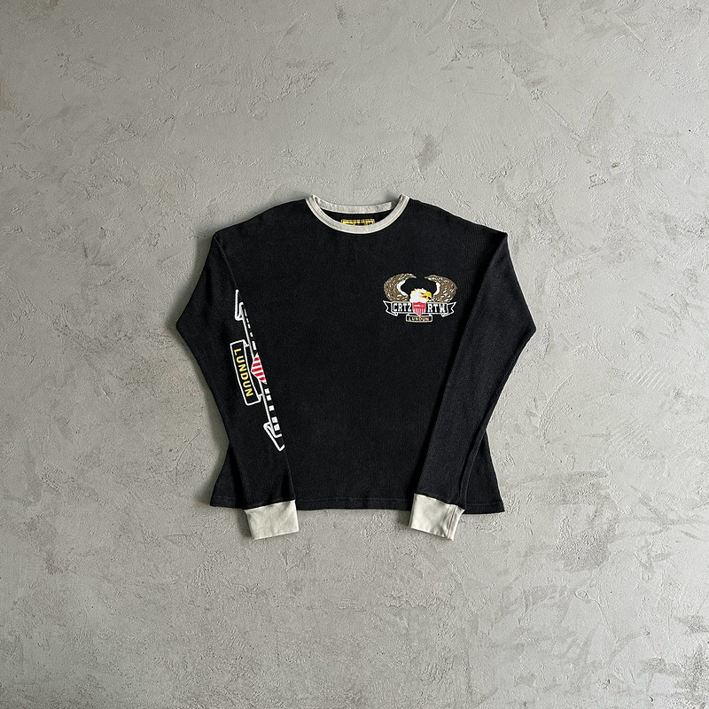 135¥ Eagle Print Waffle Long-sleeve-Black | Yupoo - Image 5