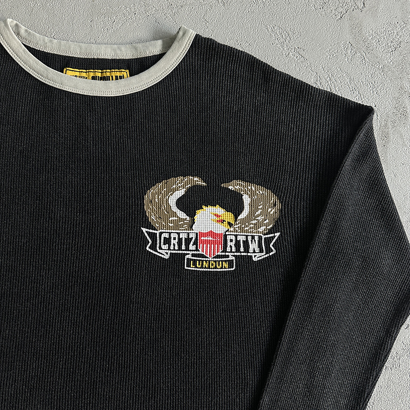 135¥ Eagle Print Waffle Long-sleeve-Black | Yupoo - Image 6