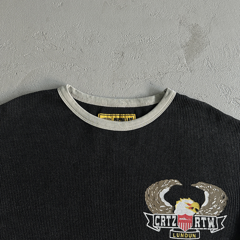 135¥ Eagle Print Waffle Long-sleeve-Black | Yupoo - Image 7