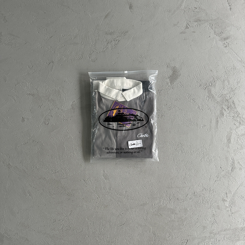 175¥ Color Block Polo Long Sleeve Shirt-Black Gray | Yupoo - Image 5