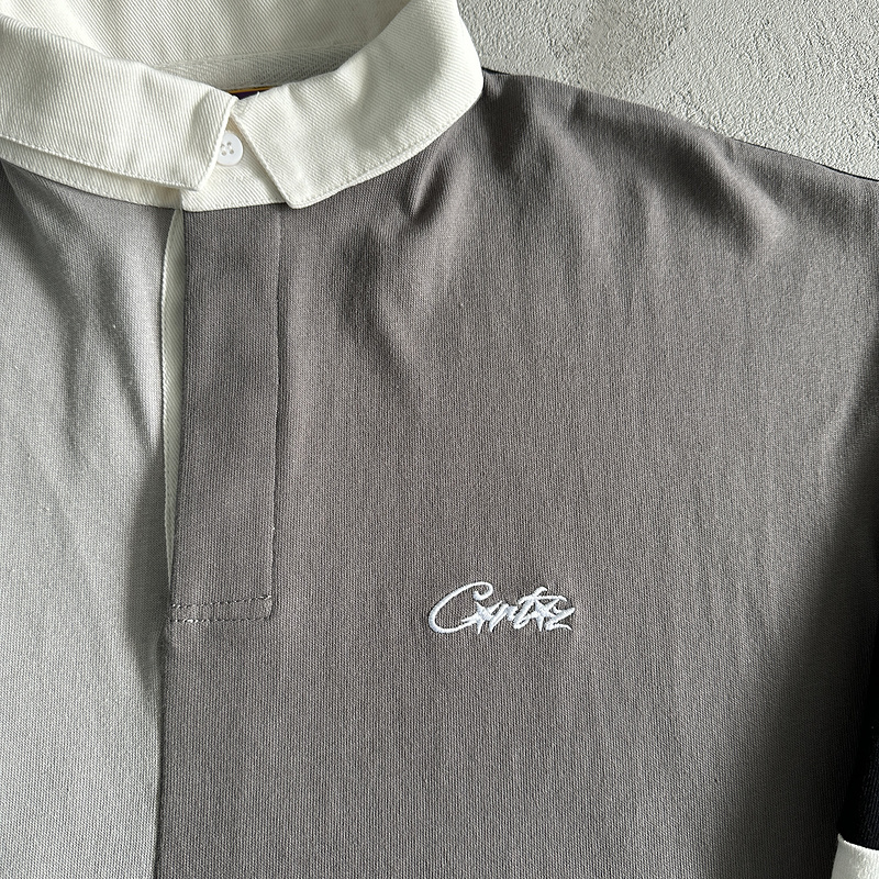 175¥ Color Block Polo Long Sleeve Shirt-Black Gray | Yupoo - Image 8