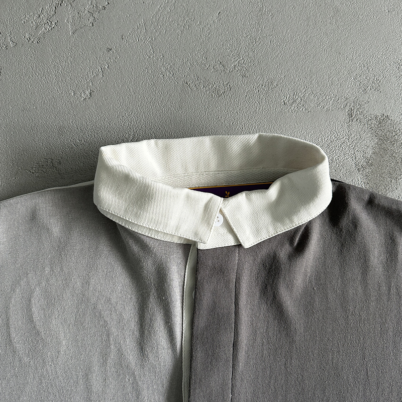175¥ Color Block Polo Long Sleeve Shirt-Black Gray | Yupoo - Image 10