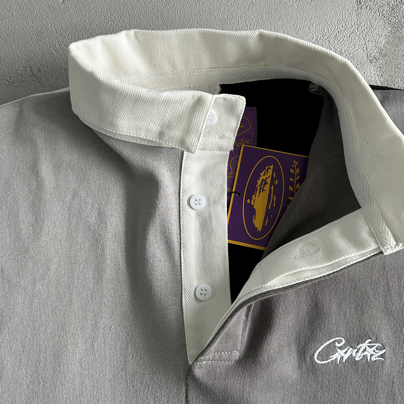 175¥ Color Block Polo Long Sleeve Shirt-Black Gray | Yupoo - Image 11