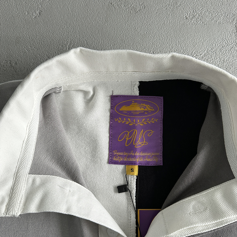 175¥ Color Block Polo Long Sleeve Shirt-Black Gray | Yupoo - Image 12