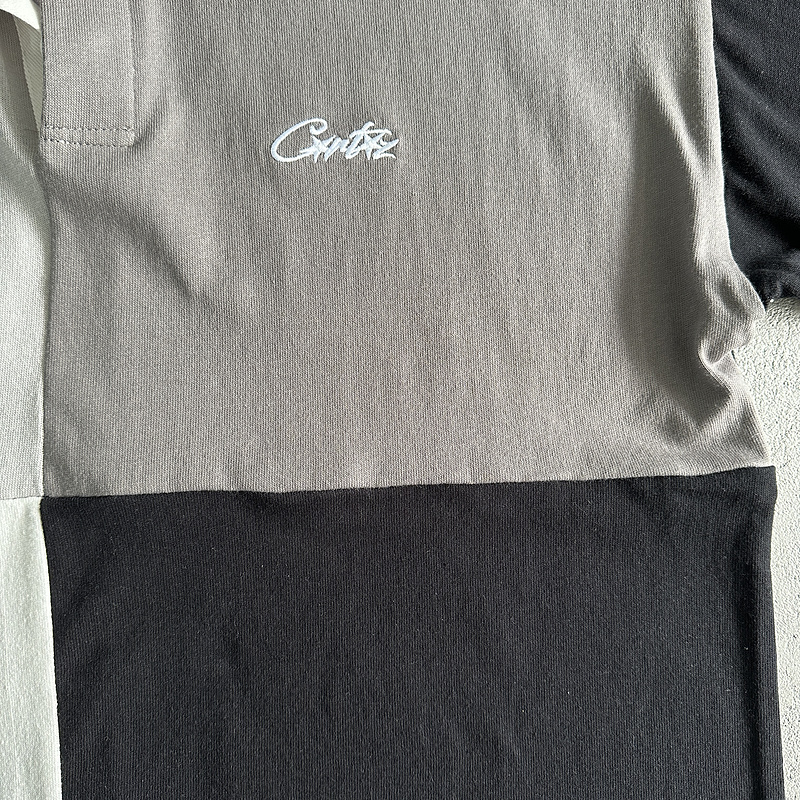 175¥ Color Block Polo Long Sleeve Shirt-Black Gray | Yupoo - Image 13