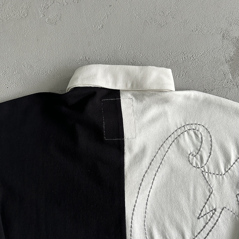 175¥ Color Block Polo Long Sleeve Shirt-Black Gray | Yupoo - Image 18