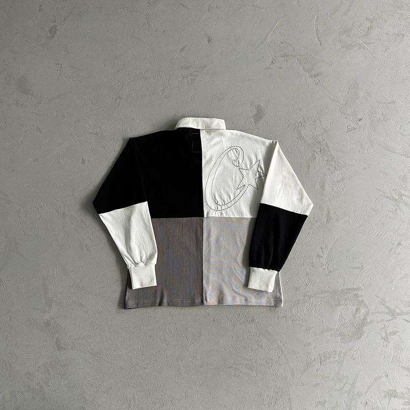 175¥ Color Block Polo Long Sleeve Shirt-Black Gray | Yupoo - Image 22