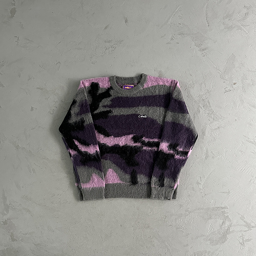 185¥ Mohair Purple Camo Knitted Jumper 