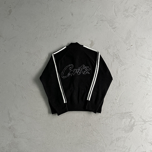 238¥ Knit zip up fleece-black 
