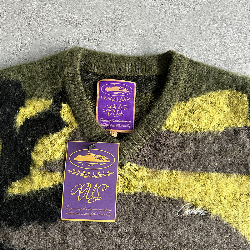 165¥ Mohair Knit Green Yellow Brown Camo Sweater Vest | Yupoo - Image 7