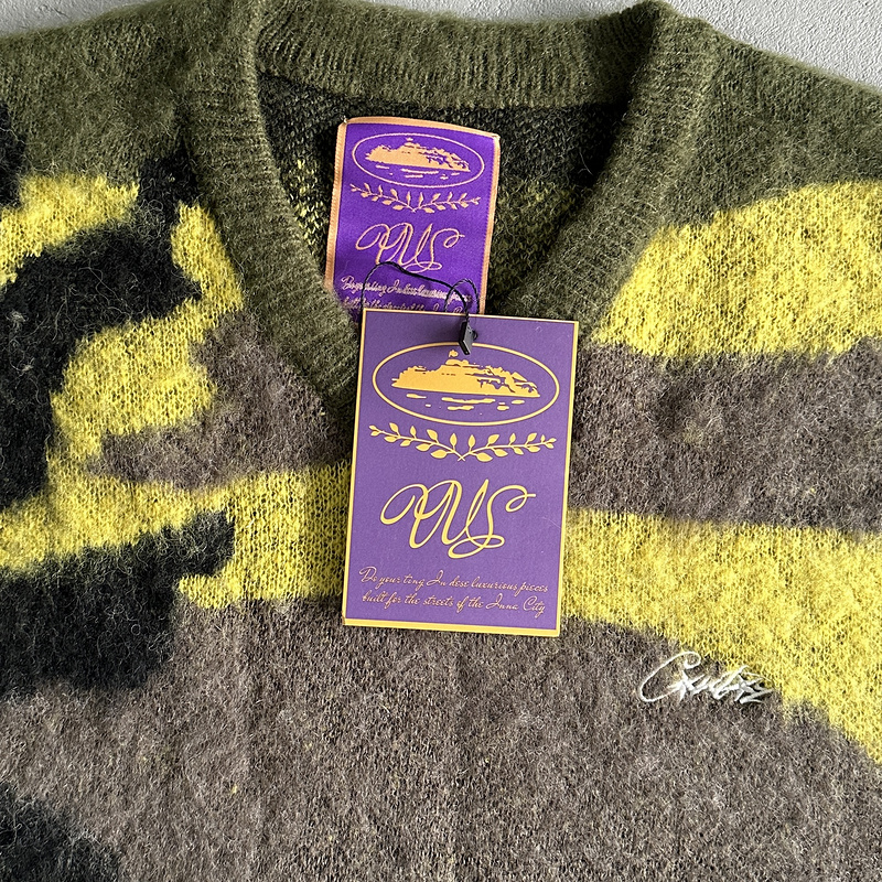 165¥ Mohair Knit Green Yellow Brown Camo Sweater Vest | Yupoo - Image 10