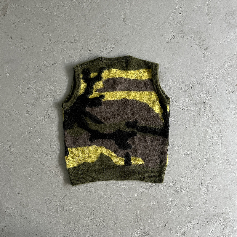 165¥ Mohair Knit Green Yellow Brown Camo Sweater Vest | Yupoo - Image 16