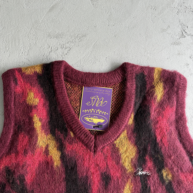 165¥ Mohair Knit Red Yellow Black Camo Sweater Vest | Yupoo - Image 8