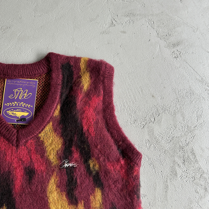 165¥ Mohair Knit Red Yellow Black Camo Sweater Vest | Yupoo - Image 9