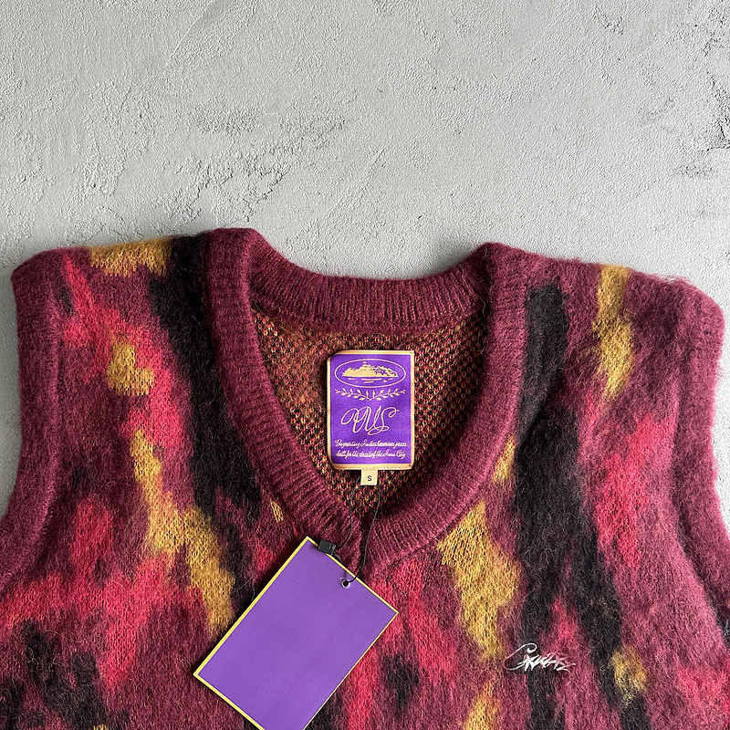 165¥ Mohair Knit Red Yellow Black Camo Sweater Vest | Yupoo - Image 10