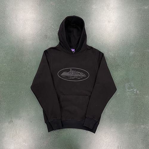 205¥ Black/Black Alcatraz logo hoodie 