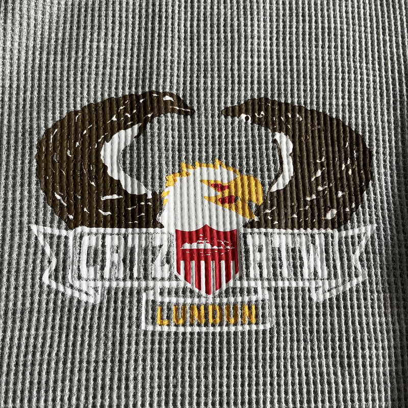 135¥ Eagle Print Waffle Long-sleeve-Light Gray | Yupoo - Image 6