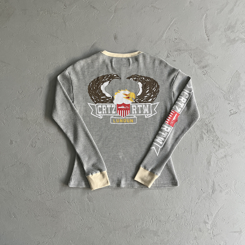 135¥ Eagle Print Waffle Long-sleeve-Light Gray | Yupoo - Image 13