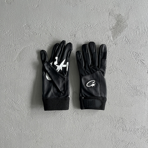 115¥ (Genuine cowhide) black leather gloves 
