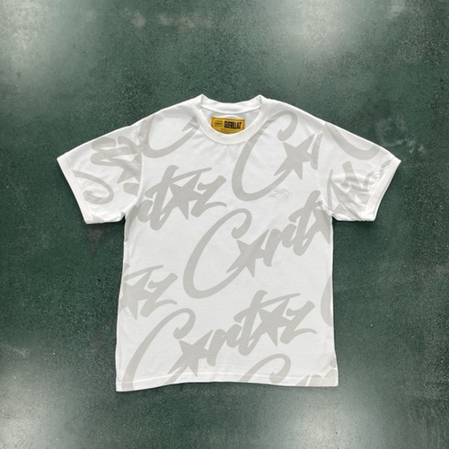 85¥ Alcatraz full print T-shirt-white gray 