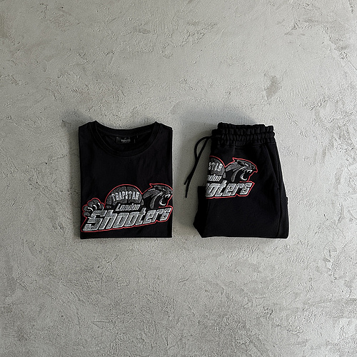 143¥ shooters short set-black