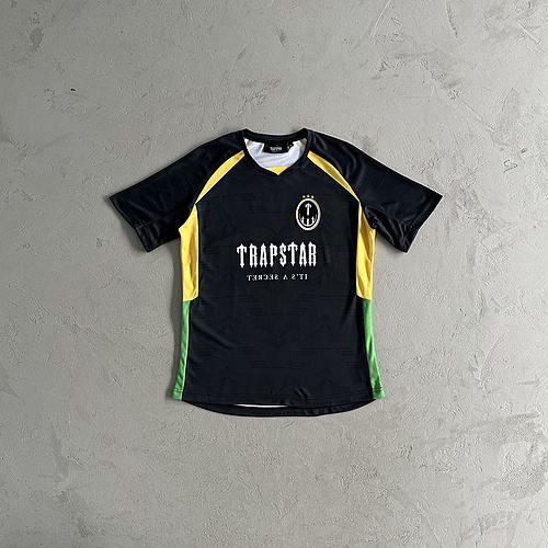 84¥football t shirts-black/yellow/green 