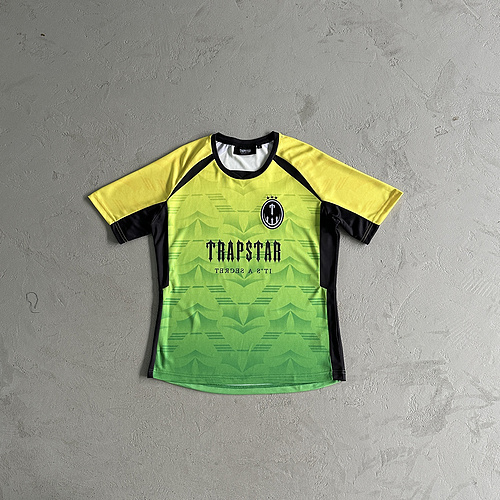 84¥football t shirts-green/yellow/black 
