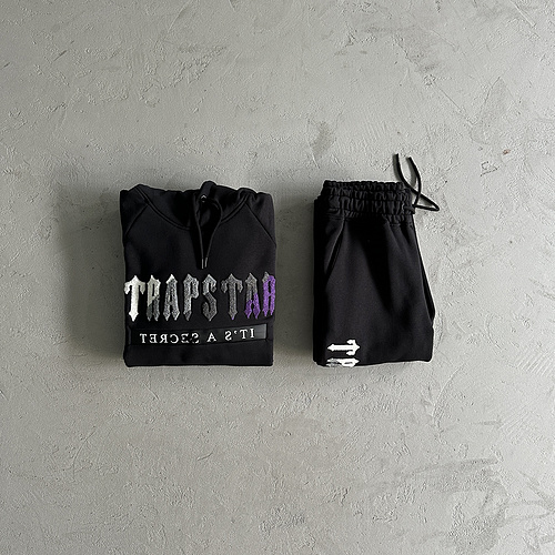 266¥ decdoded chenille 2.0 hooded tracksuit-black/purple 