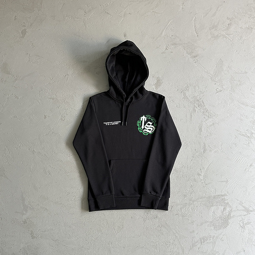 122¥ chain script hoodie-green black 