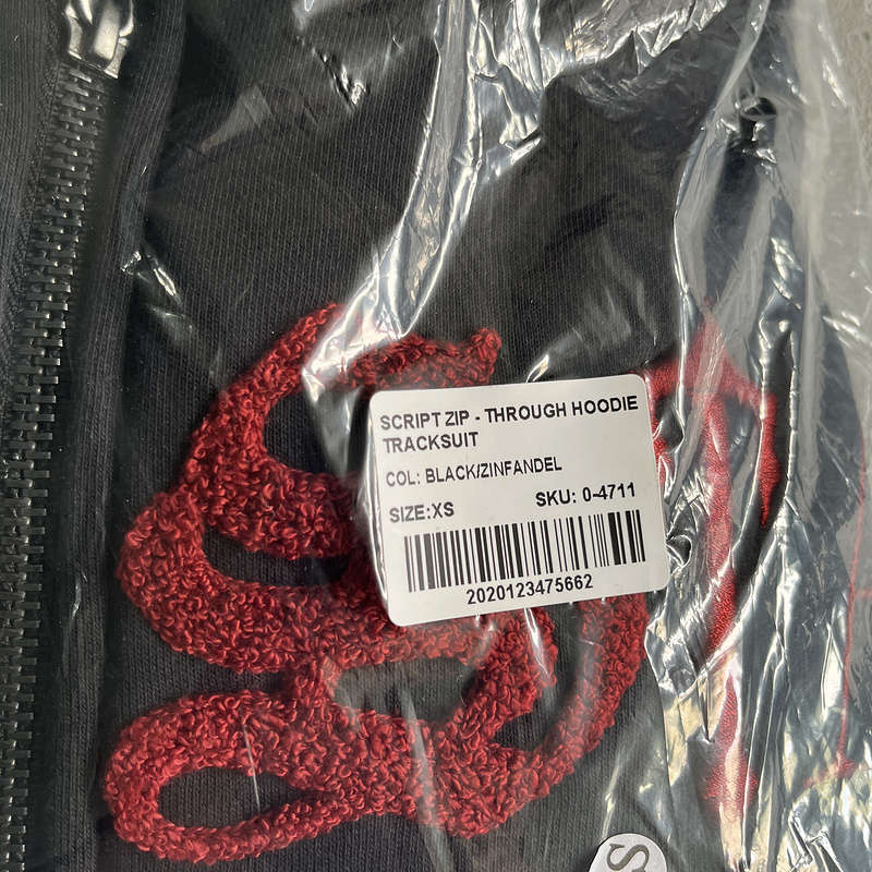 266¥ SCRIP ZIP-THOUGH HOODIE TRACKSUIT-BLACK	/ZINFANDEL | Yupoo - Image 6