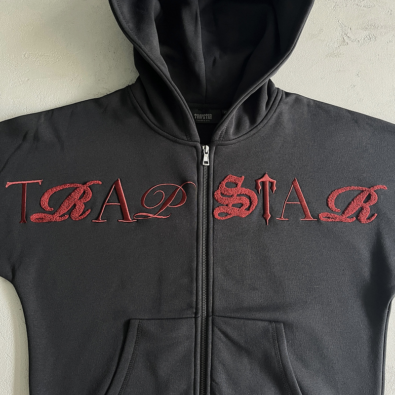 266¥ SCRIP ZIP-THOUGH HOODIE TRACKSUIT-BLACK	/ZINFANDEL | Yupoo - Image 9