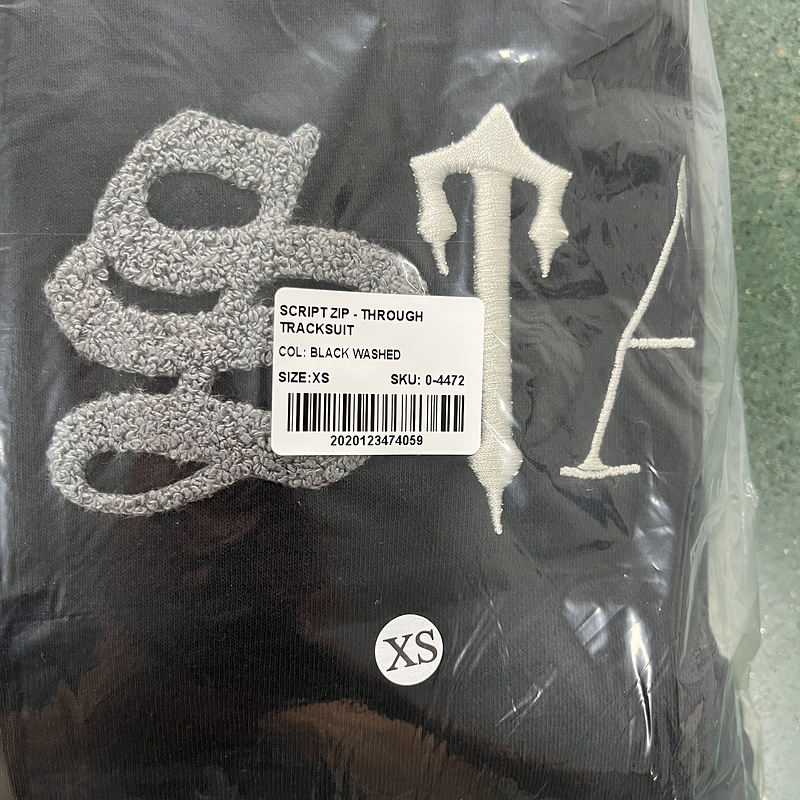 266¥ SCRIP ZIP THROUGH TRACKSUIT-BLACK WASHED | Yupoo - Image 6