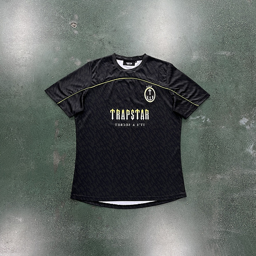84¥  T football jersey-Black-Lime 
